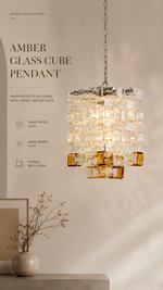 Murano Sugar Cube Glass Pendant Light