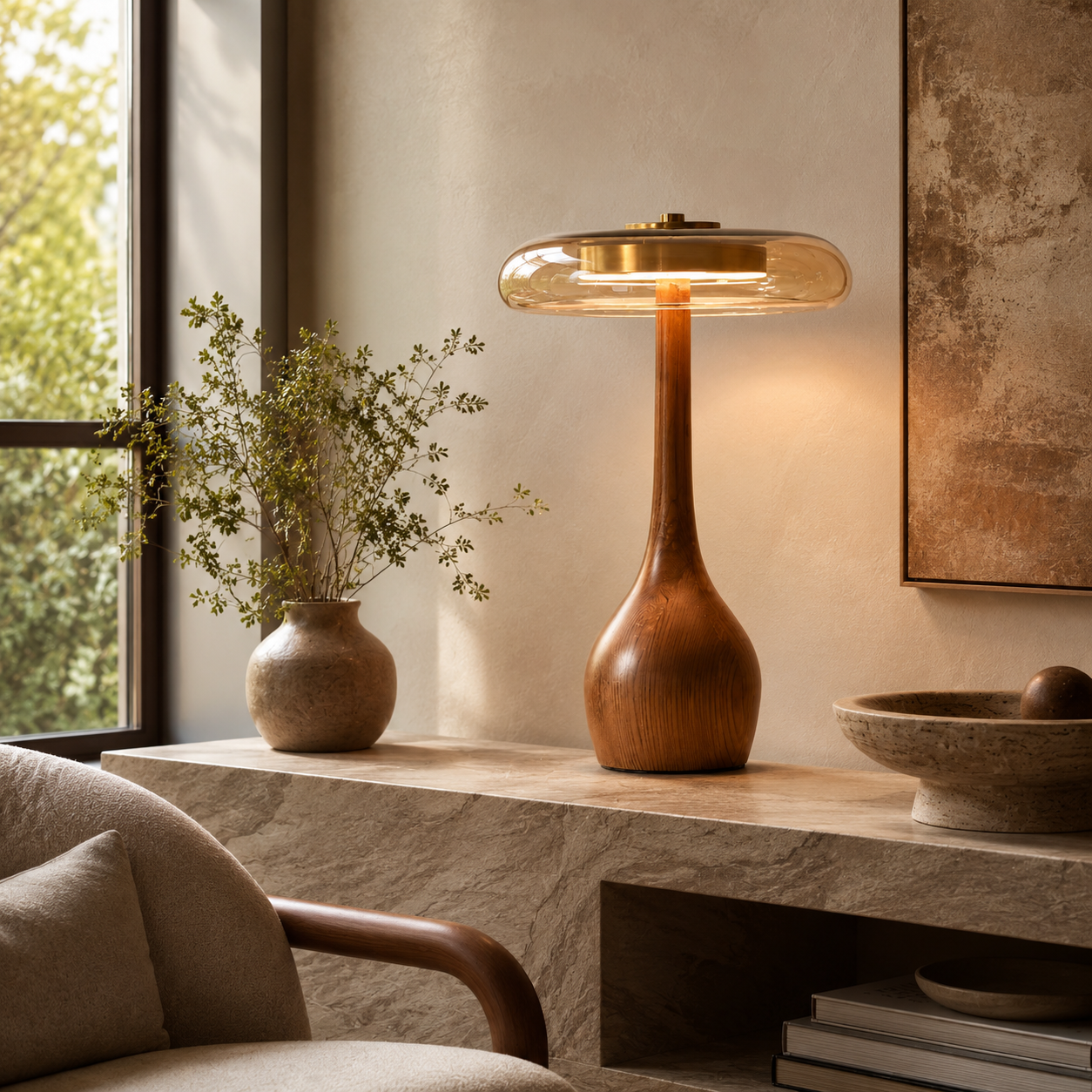 LAMPHAHA Glasses Table Lamp
