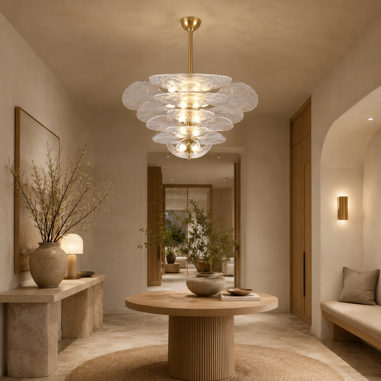 LAMPHAHA Petals Glass Chandelier