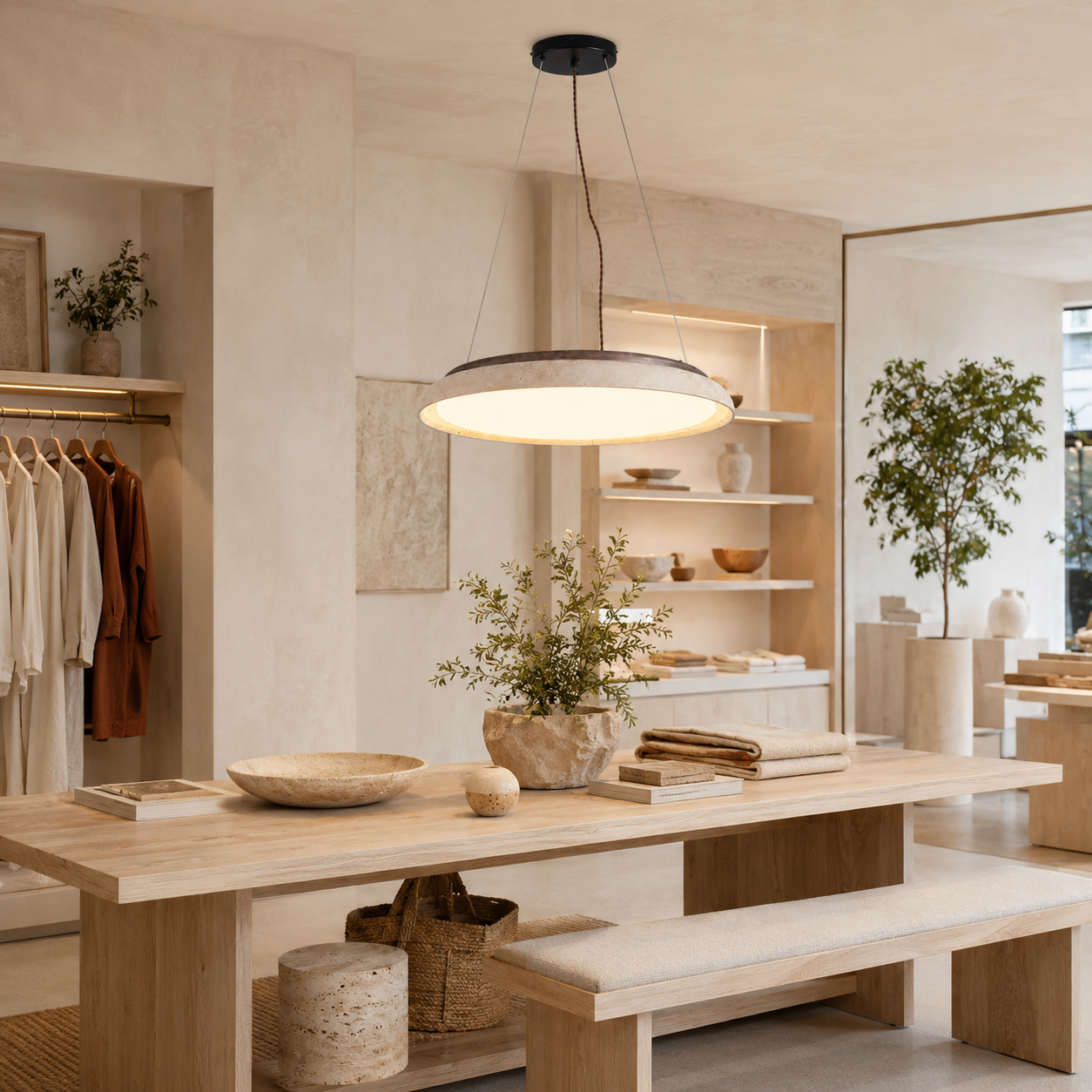 Travertine Pendant Light