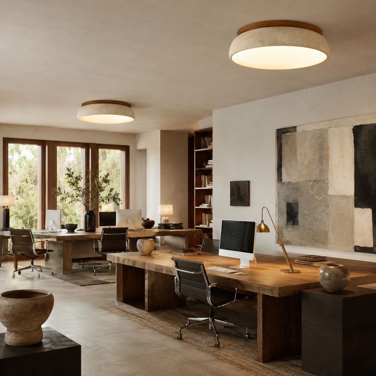 Travertine Ceiling Light