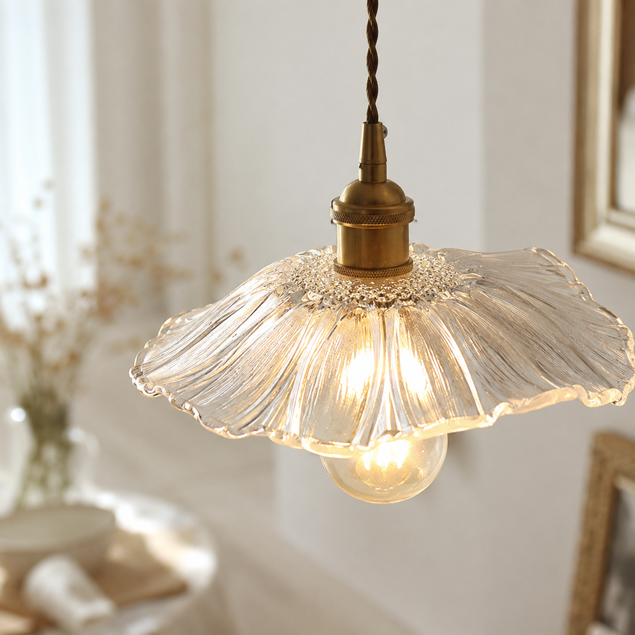 LAMPHAHA Flower Glass Pendant Light