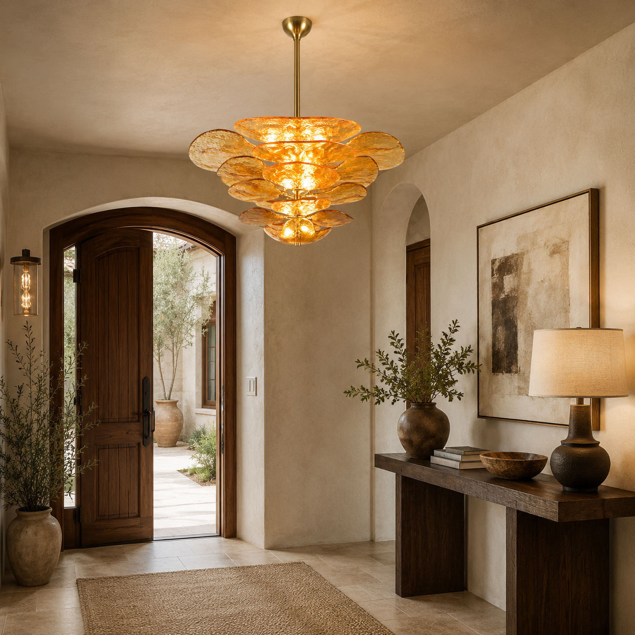 LAMPHAHA Petals Glass Chandelier