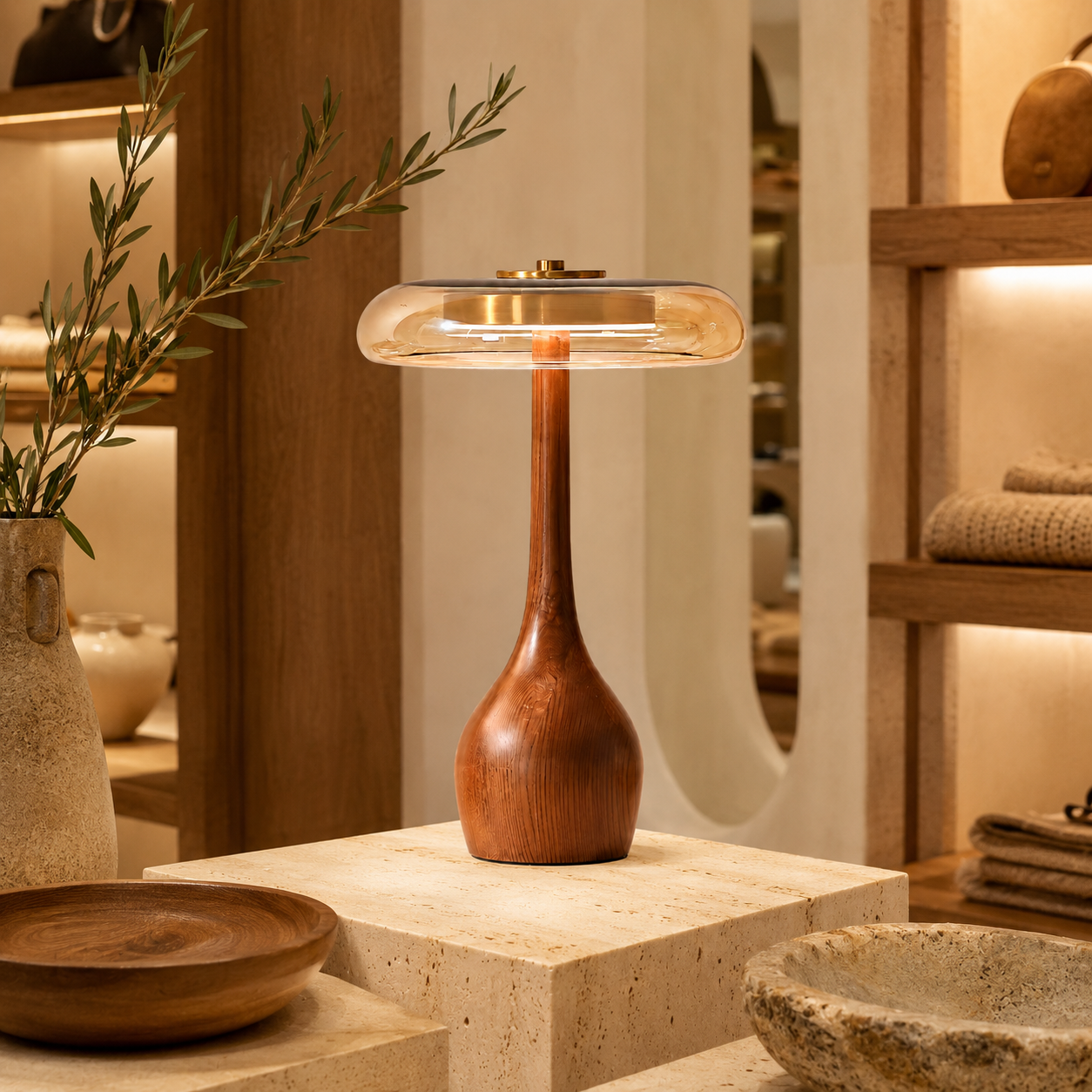 LAMPHAHA Glasses Table Lamp