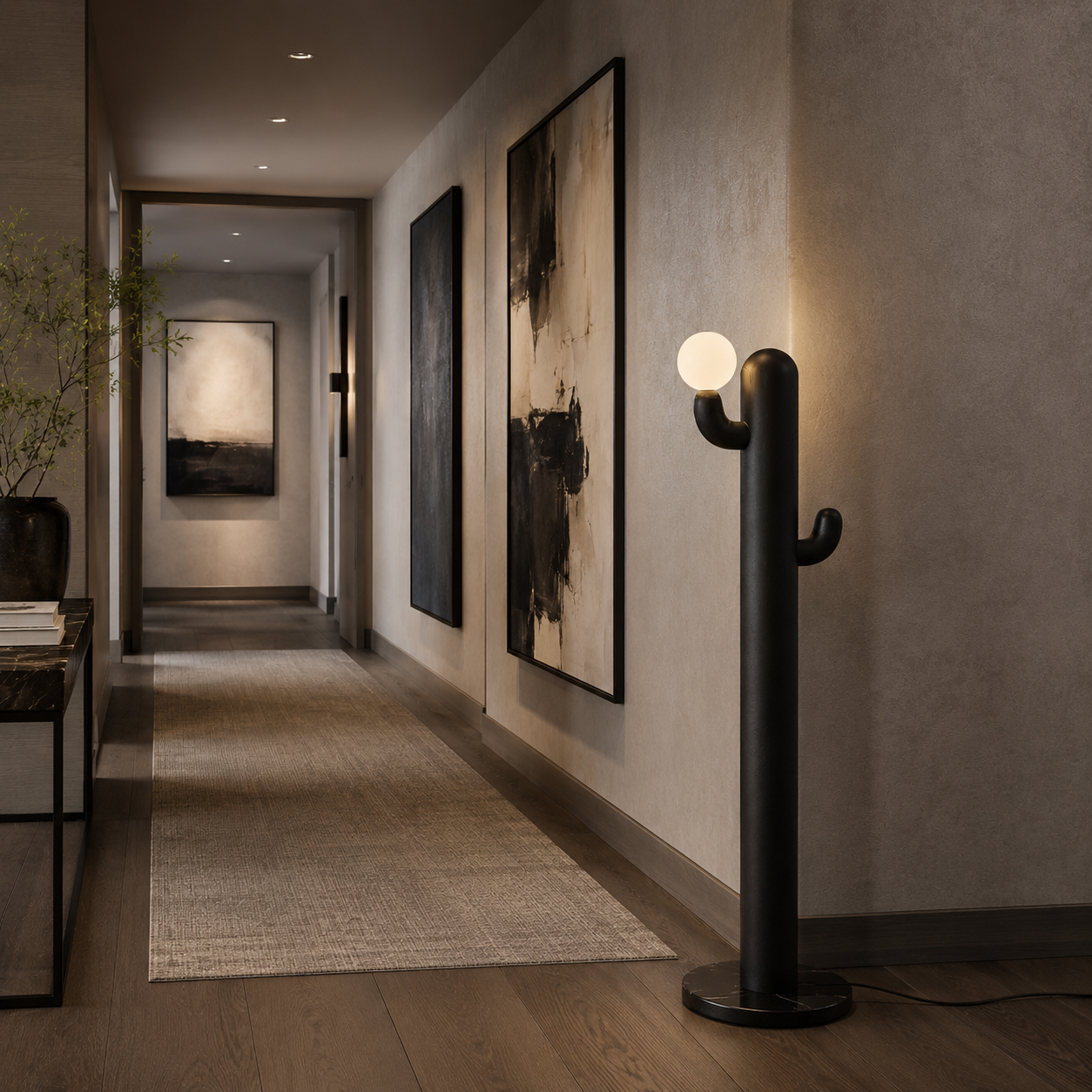 LAMPHAHA Cactus Wood Floor Lamp