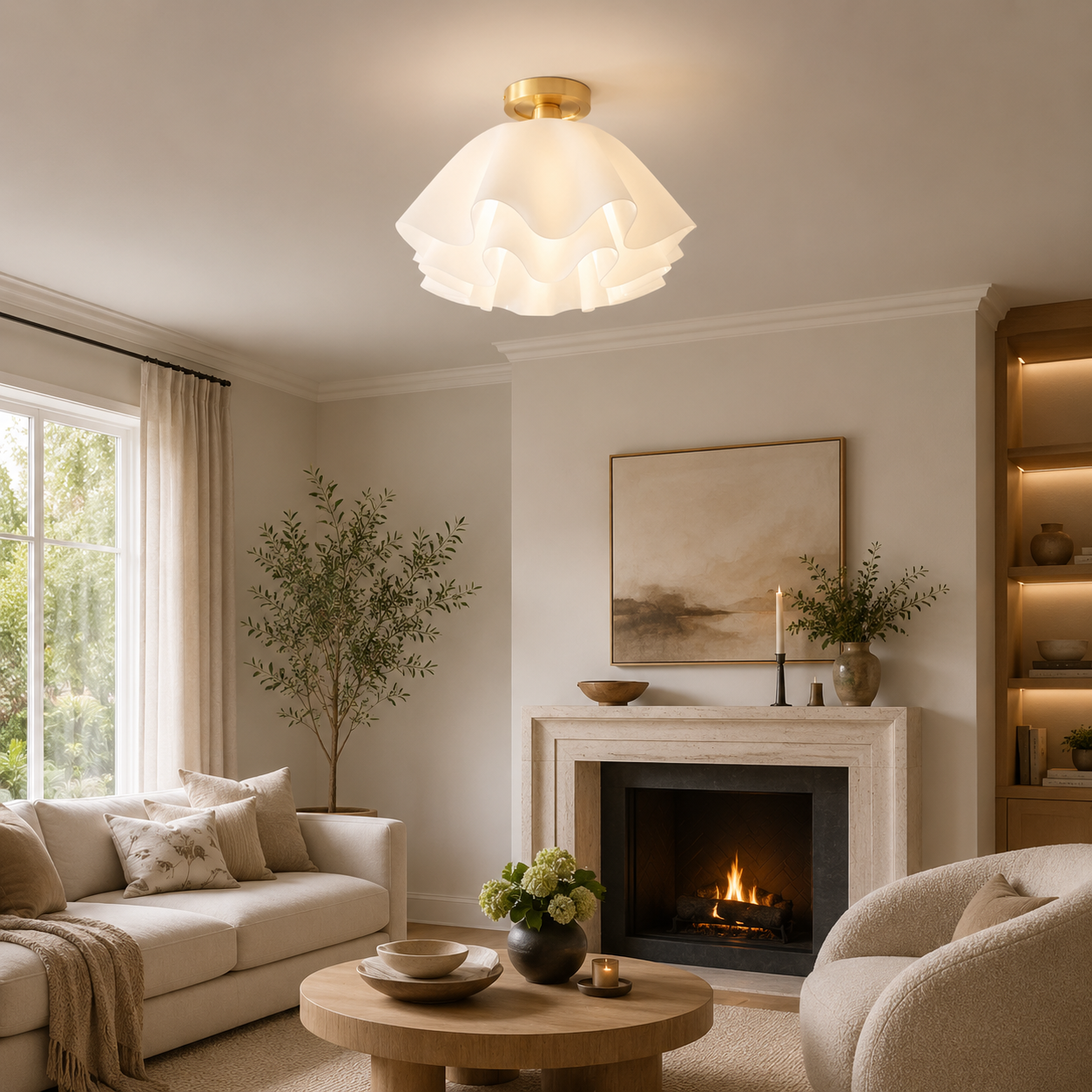 Petal-Shaped Ceiling Light
