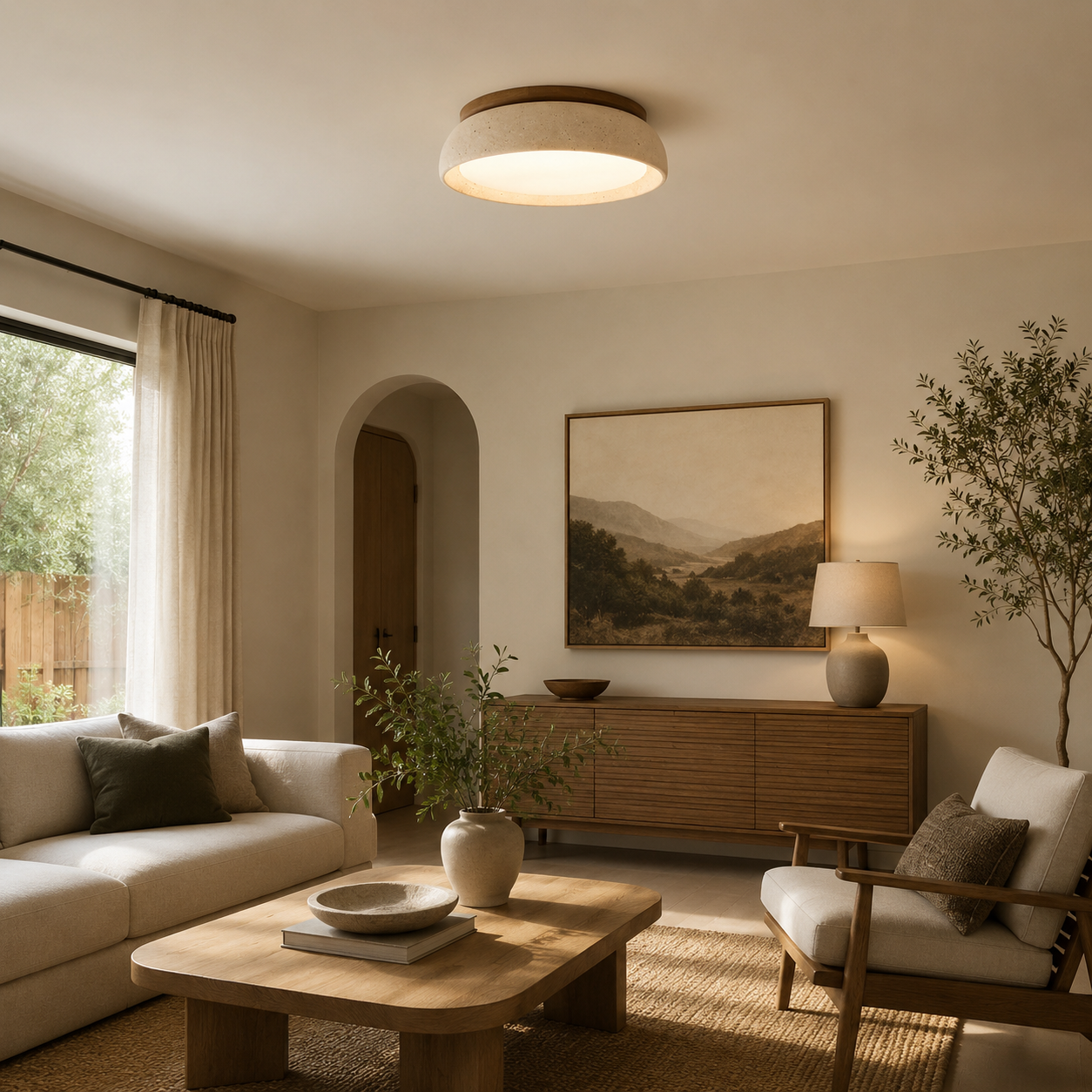 Travertine Ceiling Light