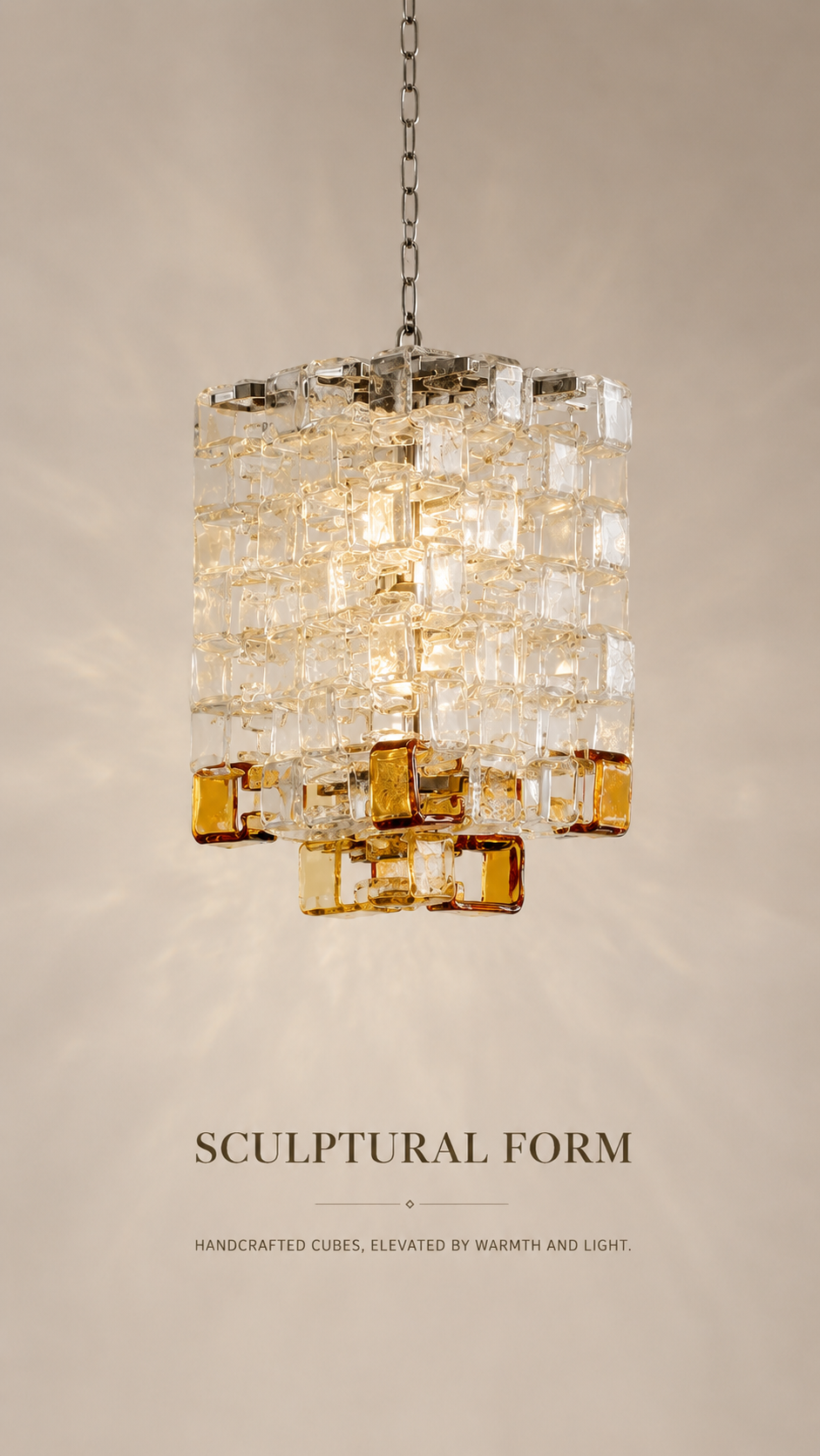 Murano Sugar Cube Glass Pendant Light