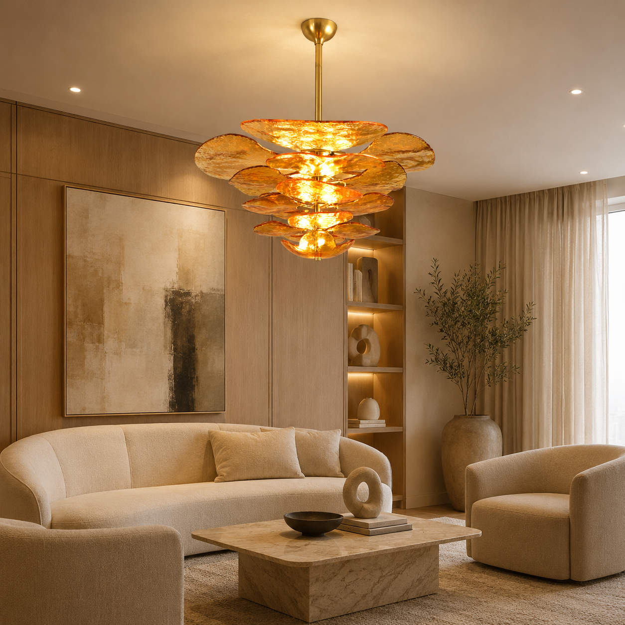 LAMPHAHA Petals Glass Chandelier