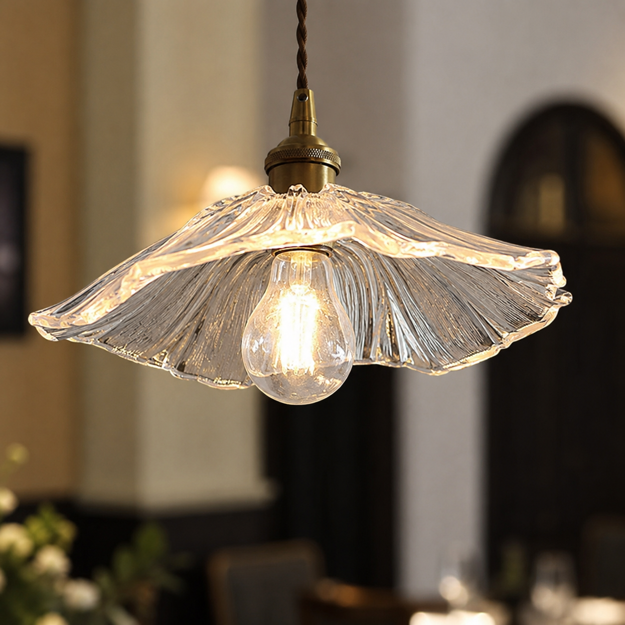 LAMPHAHA Flower Glass Pendant Light