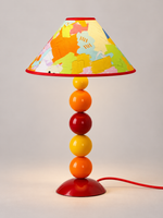 graffiti printed fabric shade five sphere table lamp