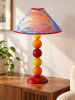 hero printed fabric shade five sphere table lamp