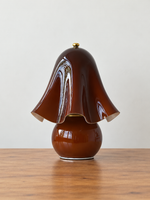 Amber draped glass table lamp, without beads
