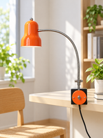 Adjustable Gooseneck Clamp Desk Lamp — Orange / Chrome / Black — product view 5
