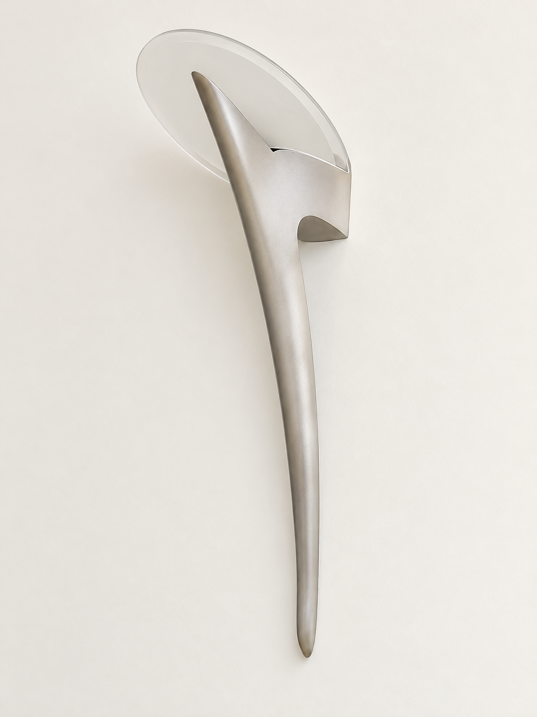 Sculptural Half Moon Wall Sconce silver-off