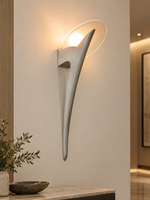 Sculptural Half Moon Wall Sconce silver-scene