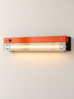 Retro linear LED wall light Orange / Ribbed Acrylic / 60 cm / Hardwired