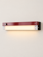 Retro linear LED wall light Red / White Acrylic / 60 cm / Hardwired