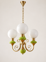 Apple Green Globe Chandelier three-off