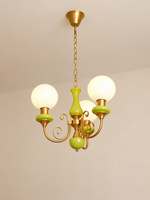 Apple Green Globe Chandelier three-on