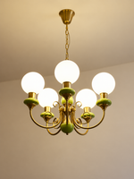 Apple Green Globe Chandelier five-on
