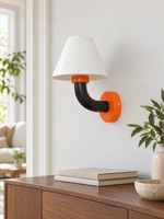 MB4705 ceramic wall sconce with orange accents, light off