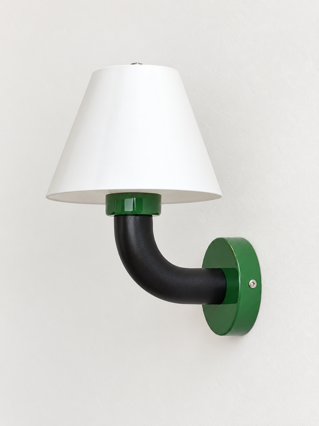 MB4705 ceramic wall sconce with green accents, light off