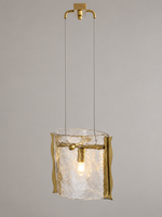 copper clear textured glass pendant light