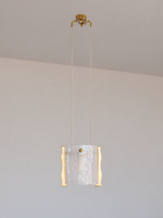 copper translucent textured glass pendant light