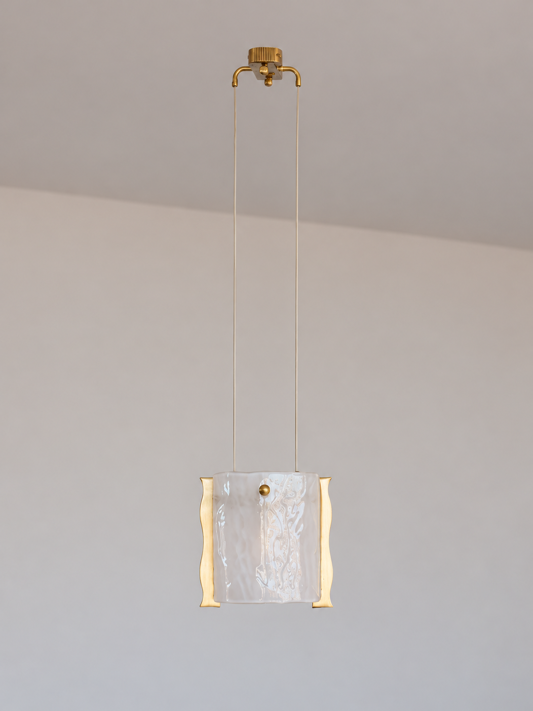 copper translucent textured glass pendant light