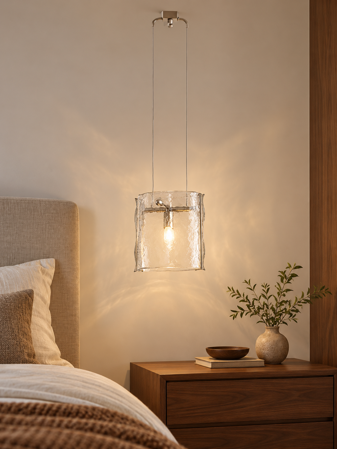 hero textured glass pendant light
