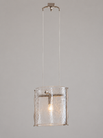nickel clear textured glass pendant light