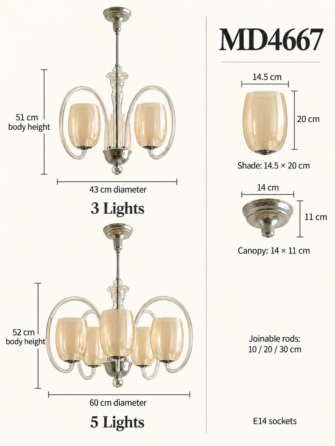 MD4667 chandelier dimensions and specifications