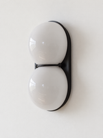 MB4790 twin glass wall sconce, Black, White, lights off