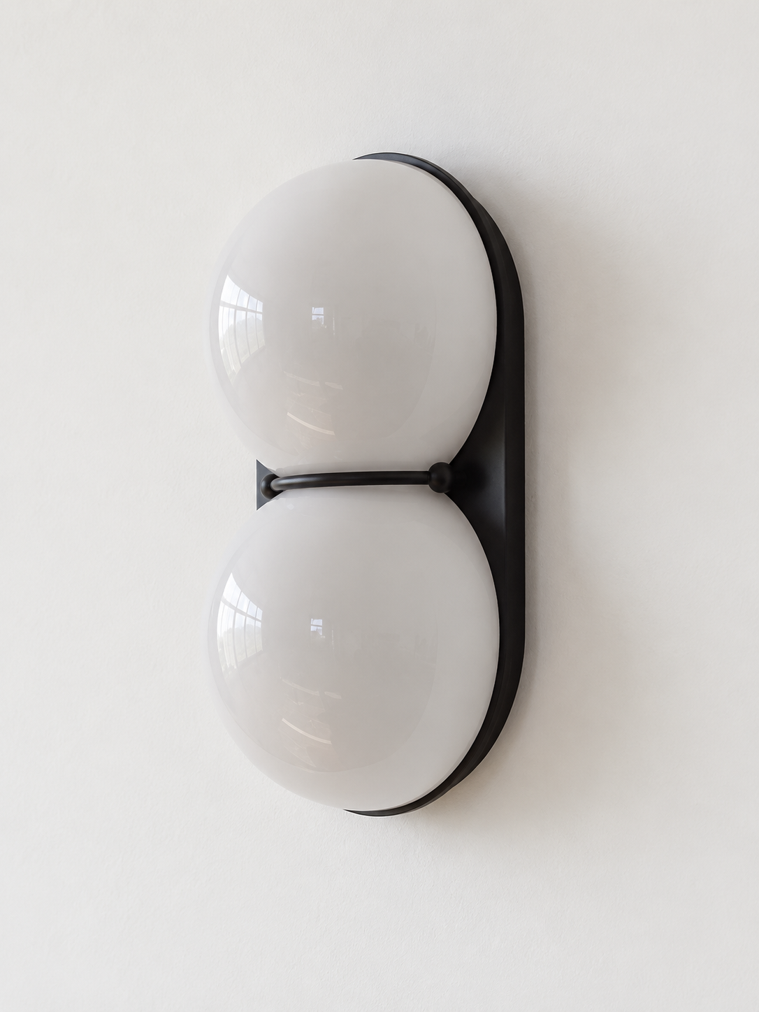 MB4790 twin glass wall sconce, Black, White, lights off