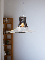 Smoke Gray flared gradient glass pendant light in a room setting