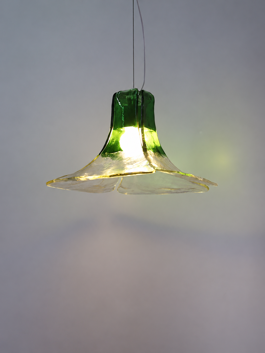 Green flared gradient glass pendant light