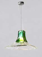 Green flared gradient glass pendant light