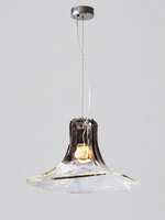 Smoke Gray flared gradient glass pendant light