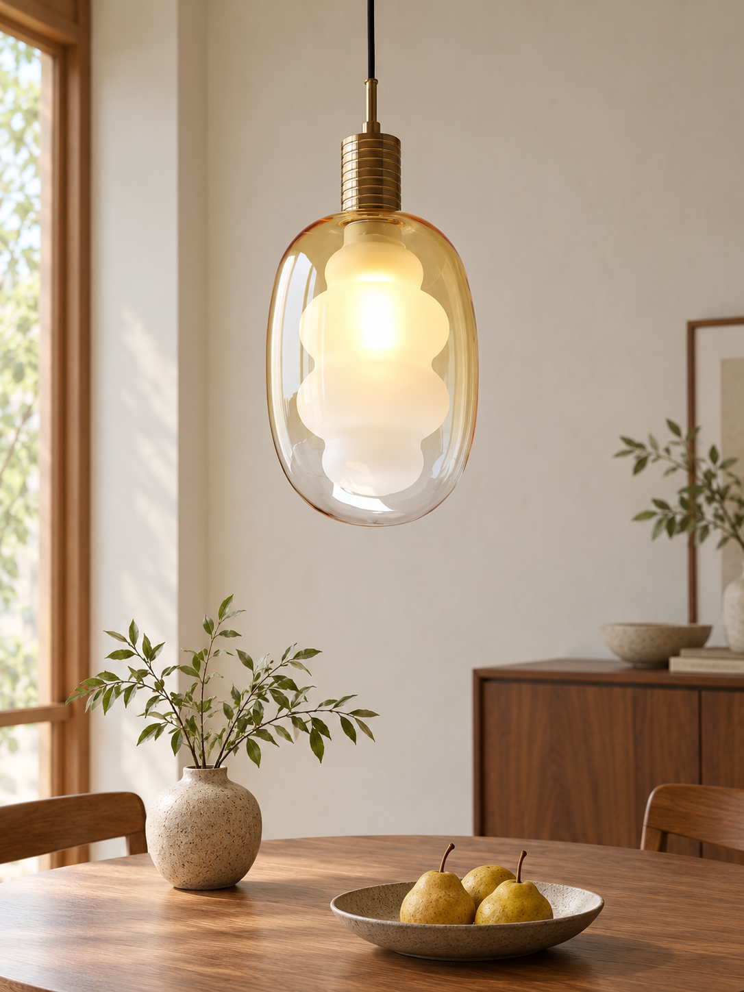 hero oval double glass pendant light