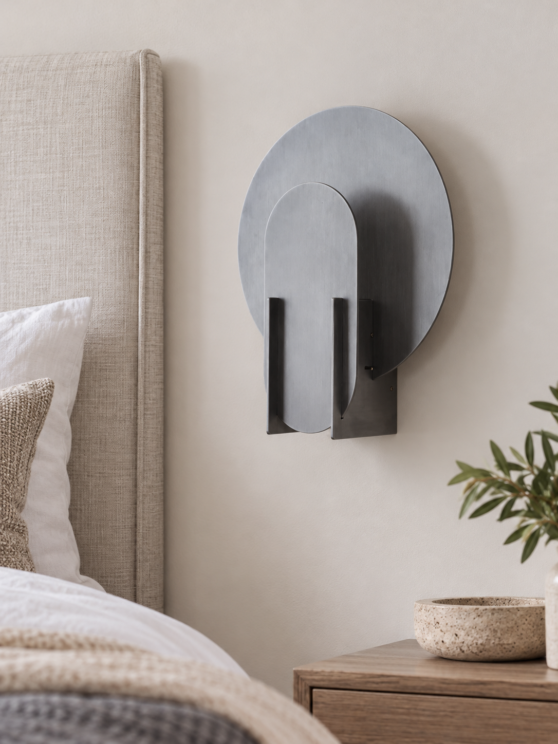Layered Disc Aluminum Wall Sconce — Aluminum — product view 5