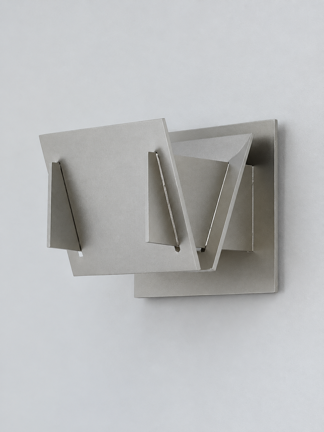Folded Aluminum Geometric Wall Sconce — Aluminum — product view 2