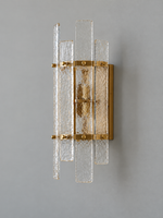 Textured Glass Panel Wall Sconce — Copper-tone / Clear — product view 2