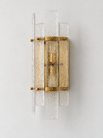 Textured Glass Panel Wall Sconce — Copper-tone / Clear — product view 3