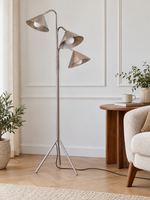 Silver Three-Shade Tripod Floor Lamp — Silver — product view 3