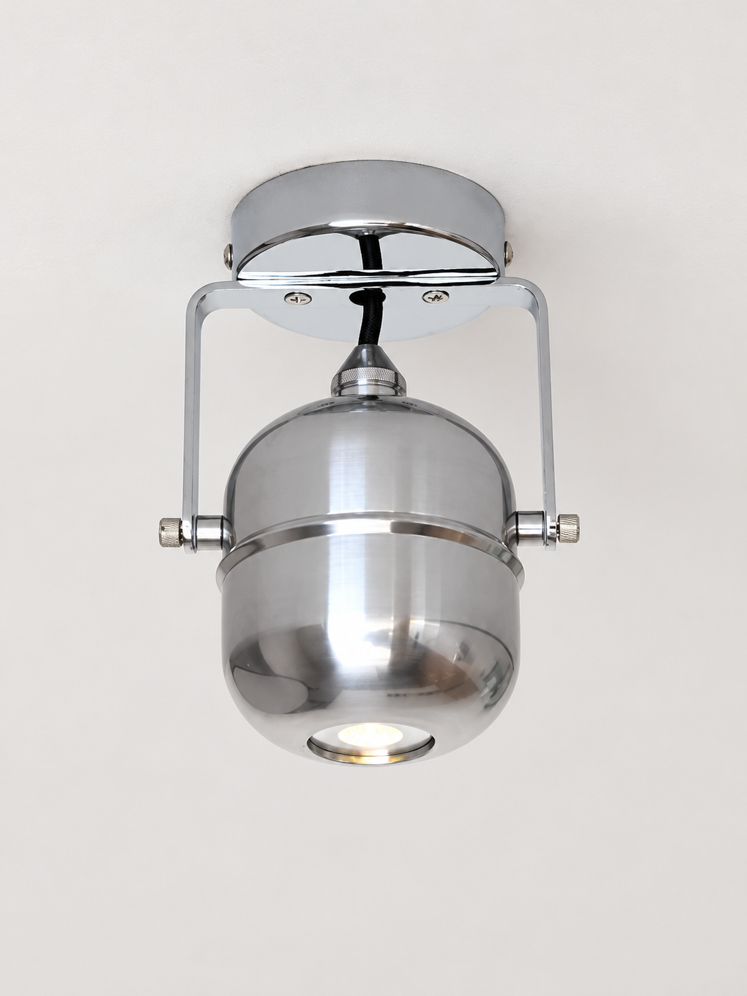 Chrome capsule ceiling spotlight, black sku