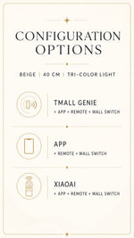 Lune Veil Ceiling Light, approved control configurations