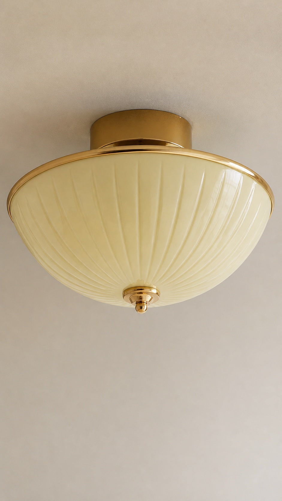 Lune Veil Ceiling Light, approved center finial detail
