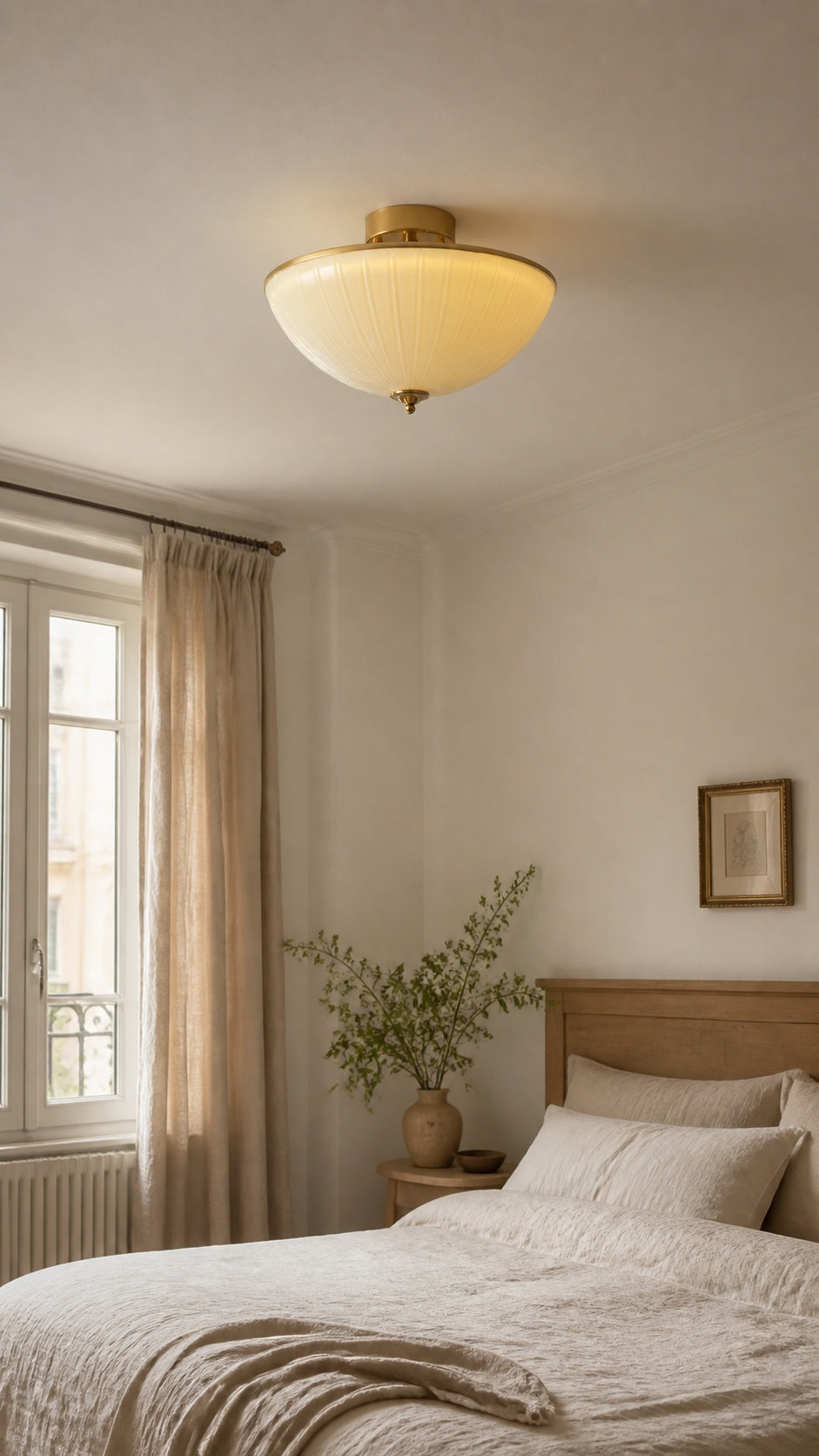Lune Veil Ceiling Light, approved bedroom scene