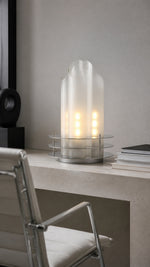 SpaceAge Glow Table Lamp — contemporary home-office scene